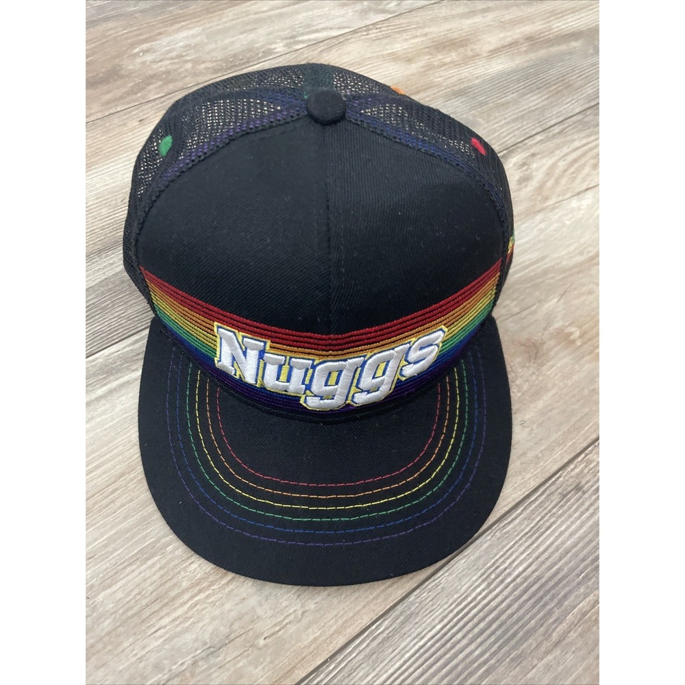 Denver Nuggets Aksels Rainbow Pride Nuggs Trucker Hat Embroidered NBA Basketball - Picture 4 of 9